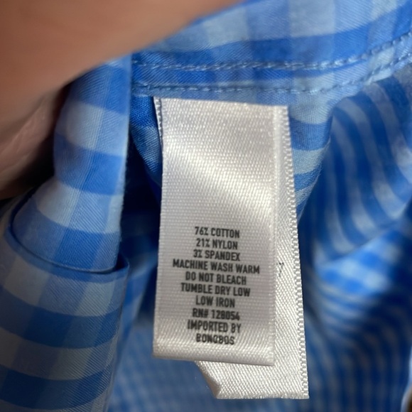 Bonobos Size 15-33 Blue Checker Slim Fit Long Sleeve Button Down Shirt - Picture 5 of 6